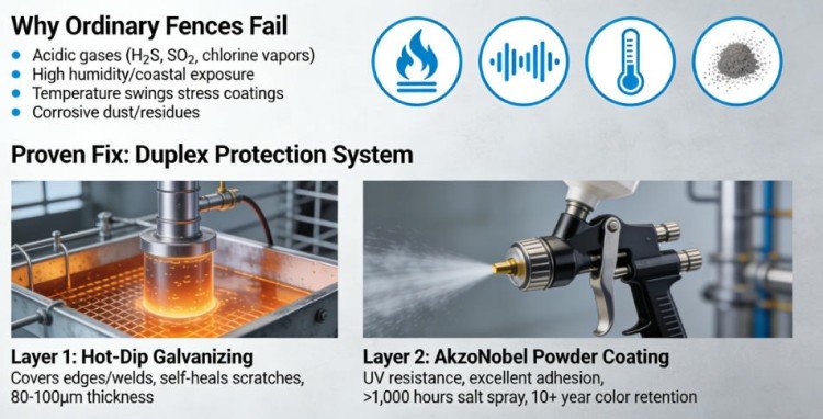 Chemical Plant Fence Anti-Corrosion Solution