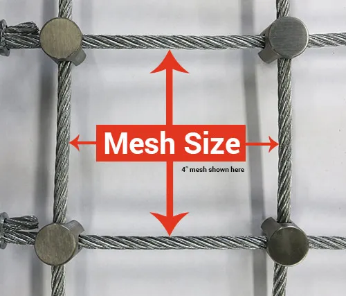 Mesh sizes at 4", 8" and 12". For holding back small stones to large boulders. Custom mesh sizes are also available upon your request.