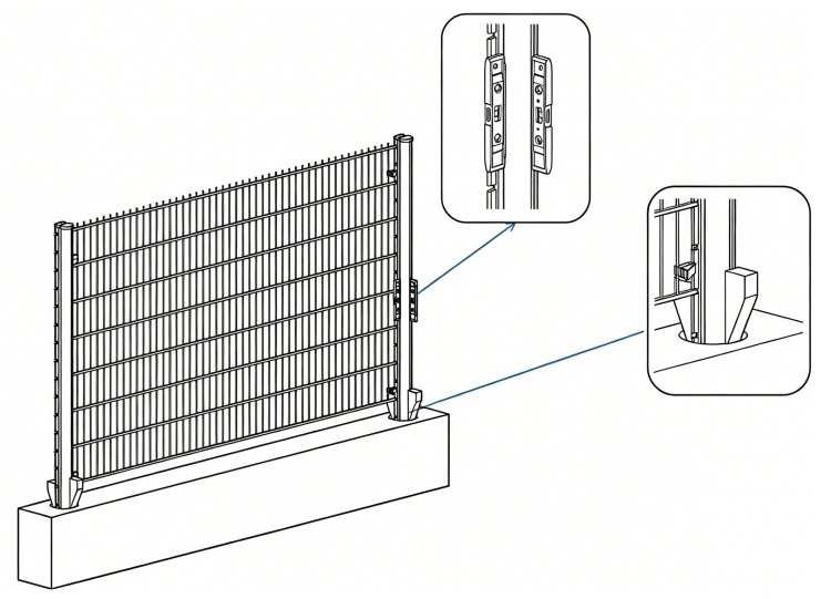 2DG metal fence installation