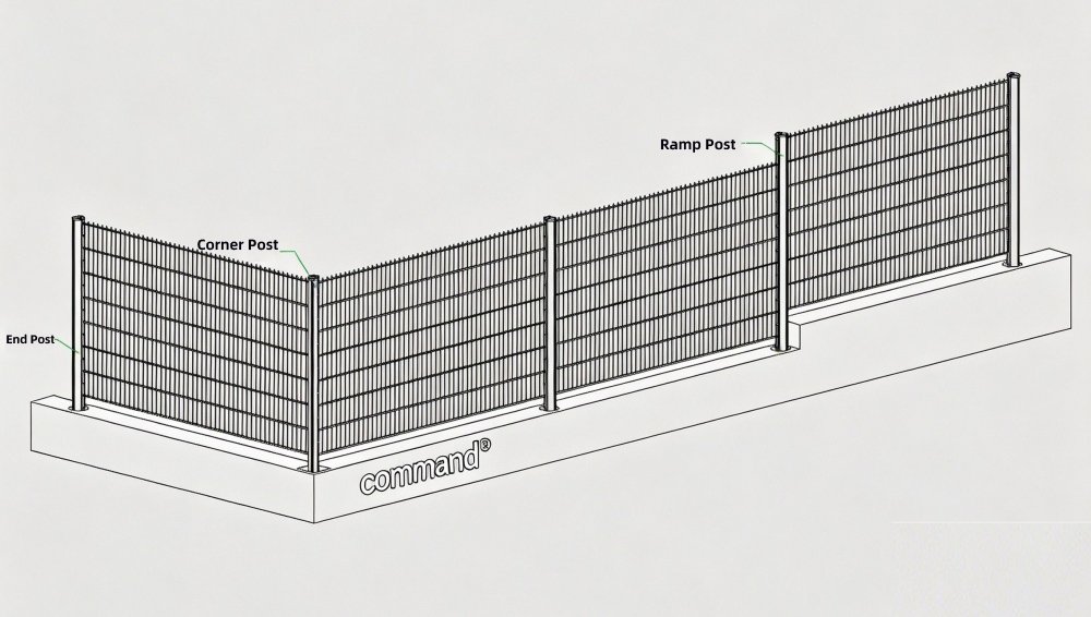 2DT Metal Fence Mesh Engineering Drawing