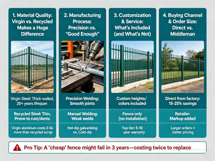 Why Similar Metal Fences Can Differ in Price by 30–50%