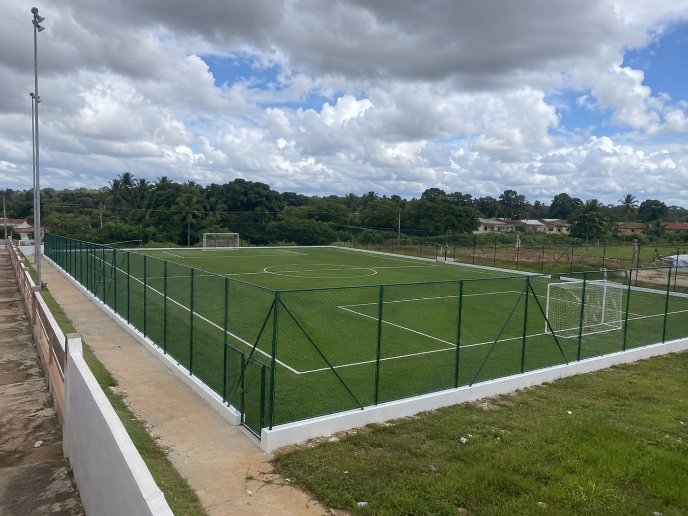 Photos of the completed stadium fencing in Brazil