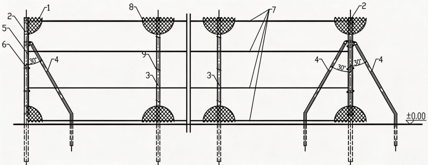 Chain Link Fence Elevation Drawing