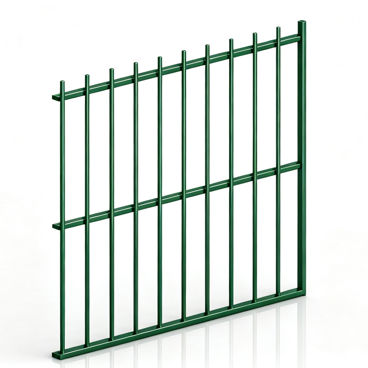 mesh-2DF Horizontal Flat Steel Bar Fence Panels