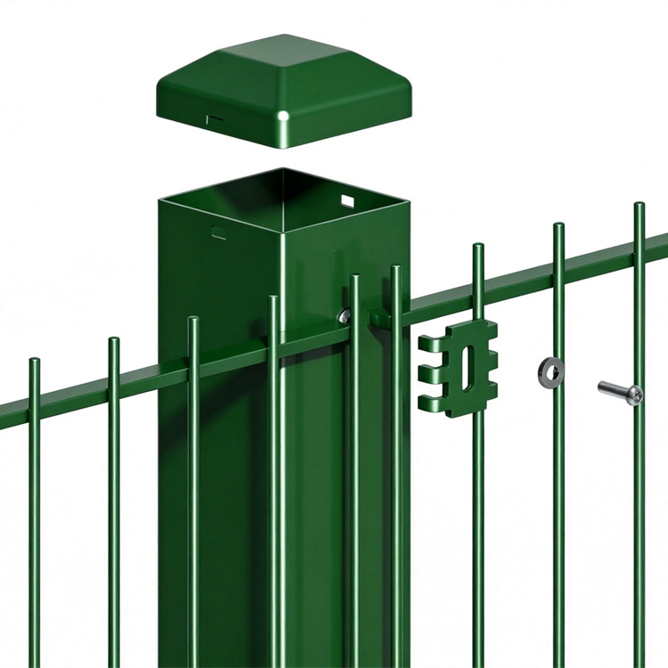 Connection structure-2DF Horizontal Flat Steel Bar Fence Panels
