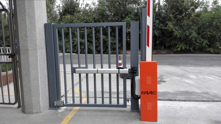 Pedestrian gate and vehicle barrier separation