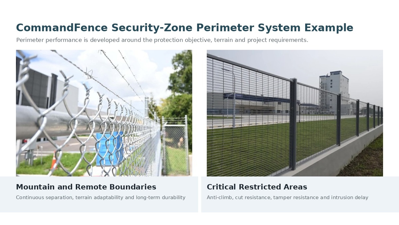 CommandFence hydropower security-zone perimeter system example