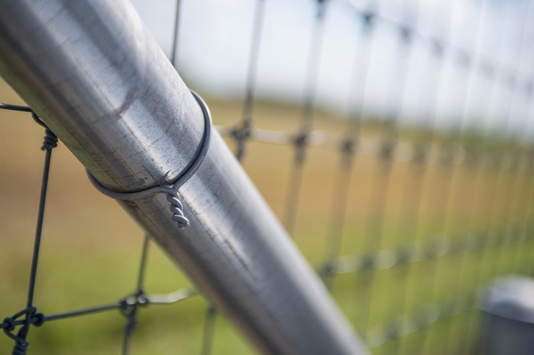 Galvanized surface and steel-wire detail