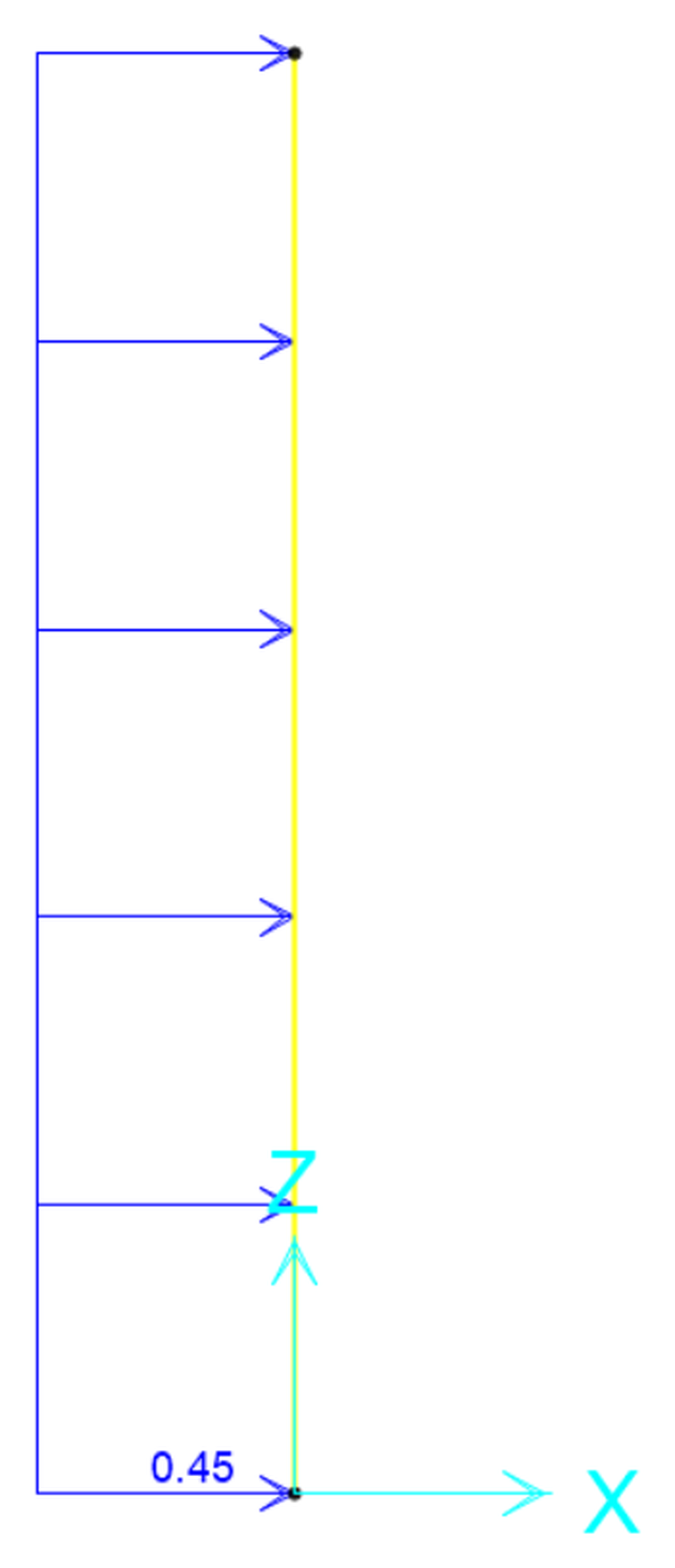 Illustration of wind action and the resulting load on a chain-link fence post