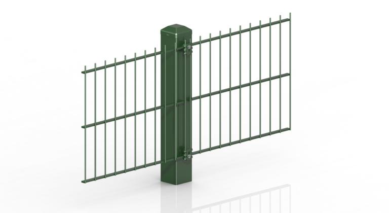 2DF Horizontal Flat Wire Fence Panel and Post Connection_