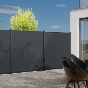 2DG Aluminum Slat Fence Panel & Profiled Posts B