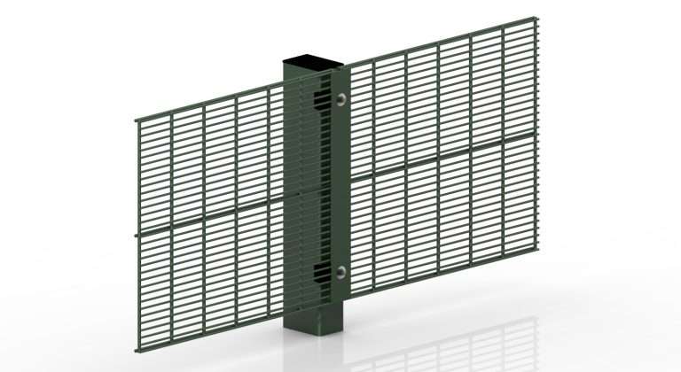 358F 2D Double Horizontal Wires Metal Fence Mesh & Profiled Posts C