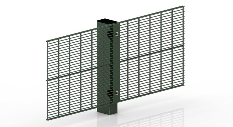 358F 2D Double Horizontal Wires Metal Fence Mesh & Profiled Posts C