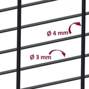 3D 358 wire mesh fence with added welded strips diameter