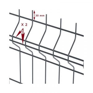 3DT Double Cross Wire V Bend Fence & Profiled Posts C 6